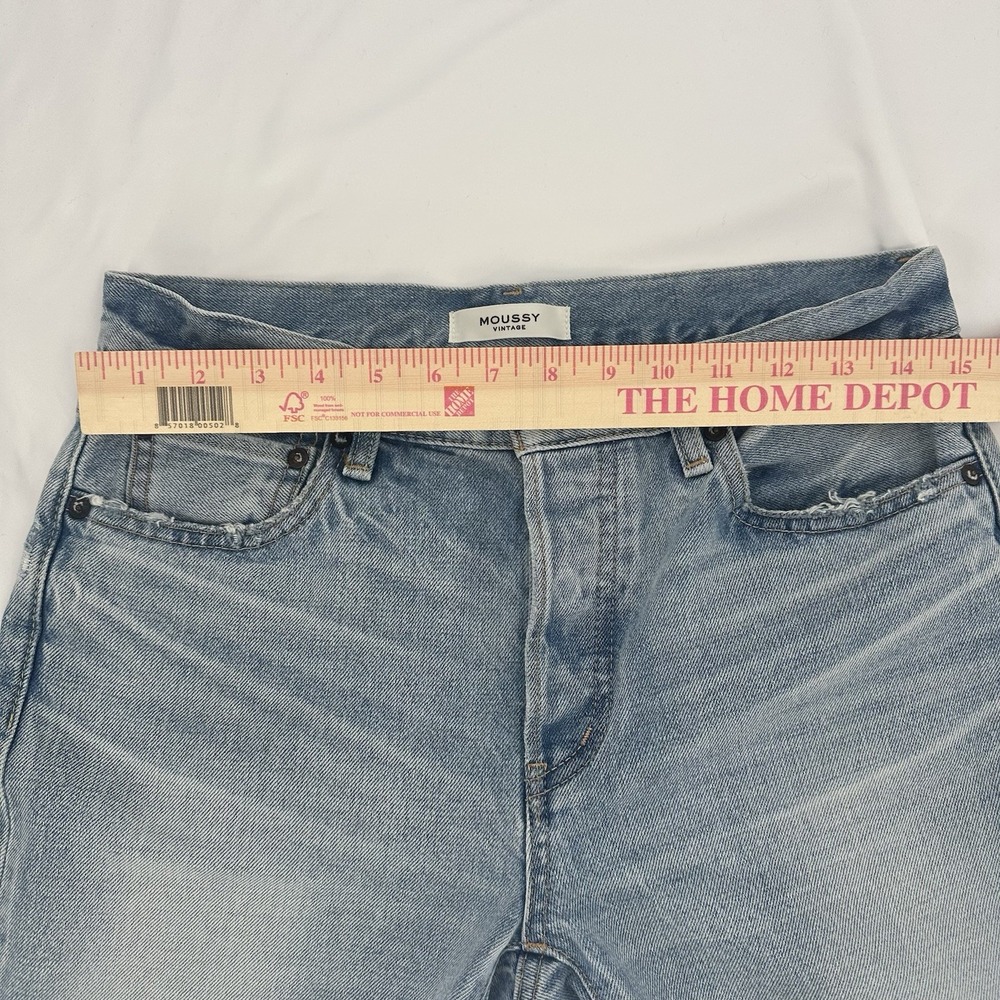 Moussy Vintage Women's Sz 27 Skinny Jeans Light Wash Distressed Denim Button Fly - Picture 7 of 8